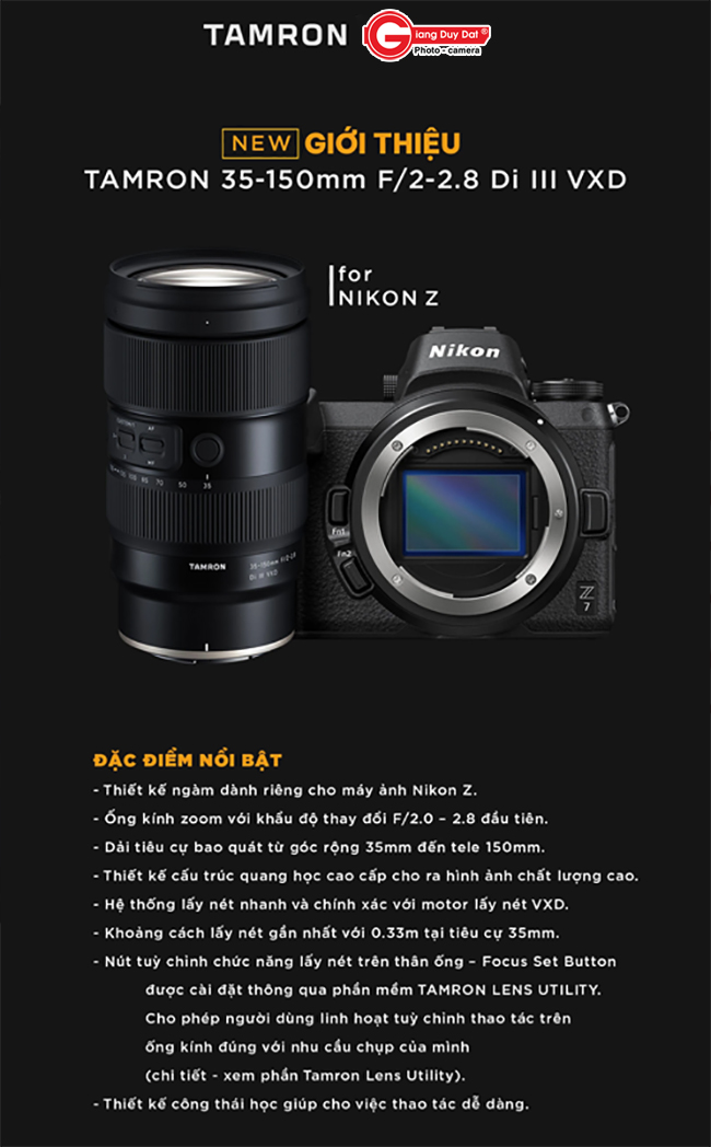 Tamron giới thiệu Lens zoom allinone Tamron 35150mm cho Nikon Z